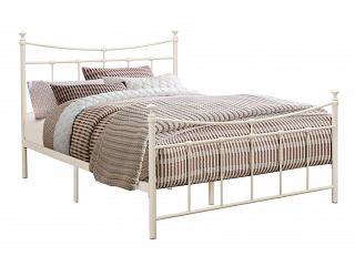 4ft Small Double Emma Traditional Cream Metal Tubular Bed Frame